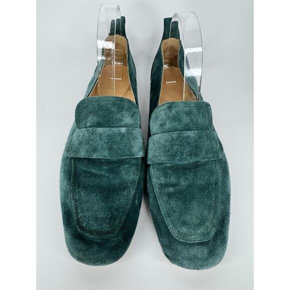 J.Crew Womens Marie Suede Tab Loafer Flats 9.5 Green Teal Leather Preppy Classic - Picture 6 of 13